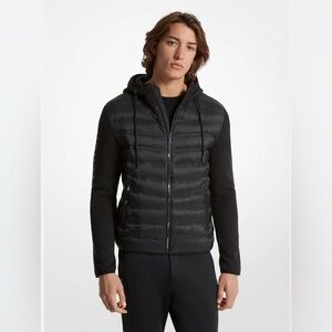 Michael Kors Galway Quilted Mixed-Media Jacket – Men’s XXL, Black